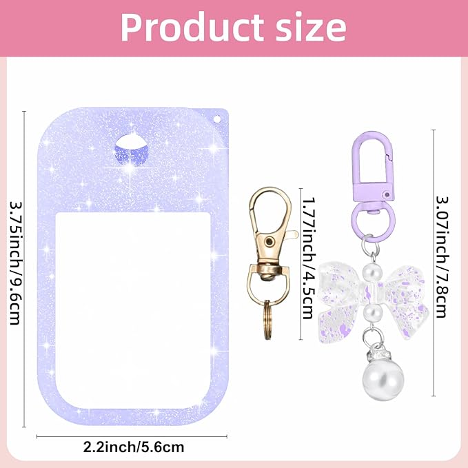 Silicone Case Compatible with Touchland Hand Sanitizer Spray Mist 1 oz with Bow Keychain