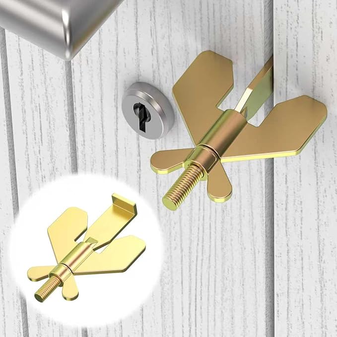Adjustable Portable Door Lock, Hotel Door Locks for Travelers Security, Prevent Unauthorized Entry, for Home, Travel, Hotels, Apartments (Gold)