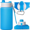 Collapsible Water Bottle, Portable Folding Bottle & Water Bottle with Clip for Backpack, Foldable Water Bottle BPA Free, Sport Bottle Water Squeeze Collapble Watterbottles (Blue)