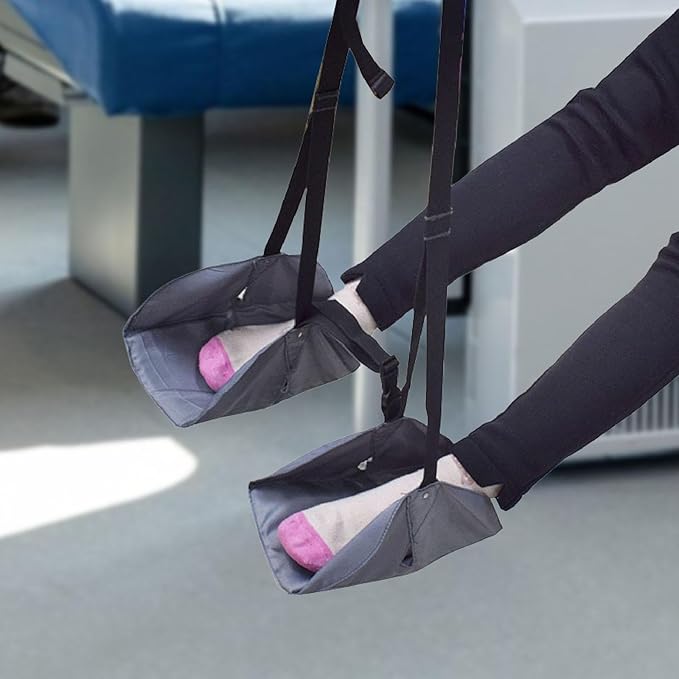 Foot Heel Hammock Airplane Footrest Travel Multifunction Compact Airplane Foot Rest Footrest Leg Hammock for Train Men Women