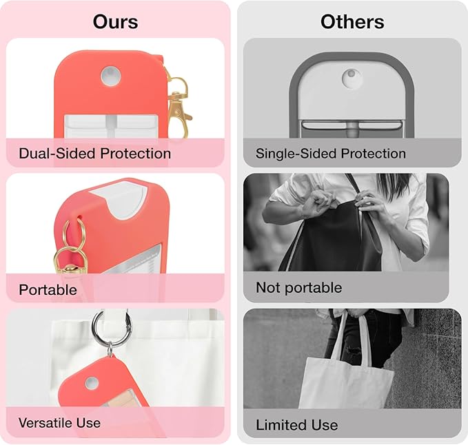 1 PC Soft Silicone Case for Touchland Power Mist (1FL. OZ./30 mL), Protective and Stylish Case with Keychain Compatible with Touchland Hand Sanitizer Spray (Red)