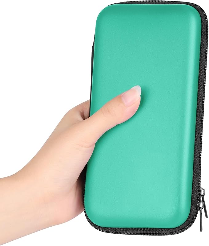 iMangoo Travel Essential Electronics Organizer Pouch Charger Case, Shockproof Dual Zipper Power Bank Cables Tech Accessories Purse, Men & Women Travel Must Have Storage Bag, 6.5x3.2x1 inch Mint