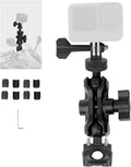 Bike Motorcycle Camera Mount Bundle Kit, 1/4" Screw & Tripod Mount Adapter, 360°Rotating Ball Head Base - Super Clamp Mounting for Most Action Camera, Rearview Mirror(0.35"-0.47") 75015