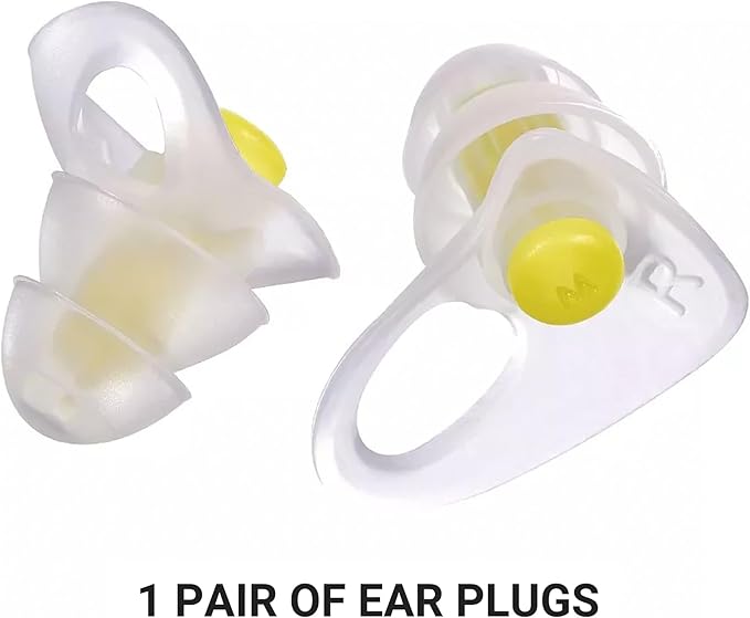 Custom Fit Ear Plugs, Noise-Reducing Ear Plugs for Sleeping, 4 Size-Adjusting Filters, Silicone Body, Carry Case Included, 1 Pair, Travel Essentials