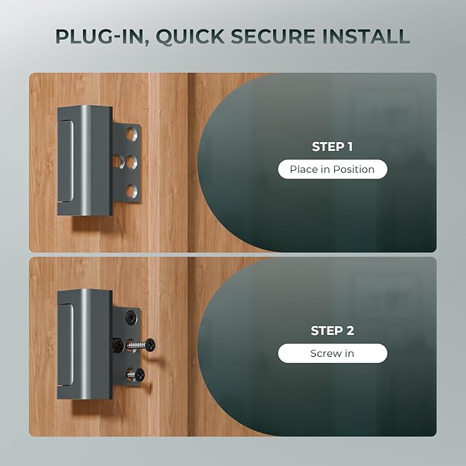 Greatalent 4Pack Home Security Door Reinforcement Lock Childproof, Door Lock for Kid Safety, Door Latch Stopper for Front Door Inside Top of Door, Aluminum Construction Finish