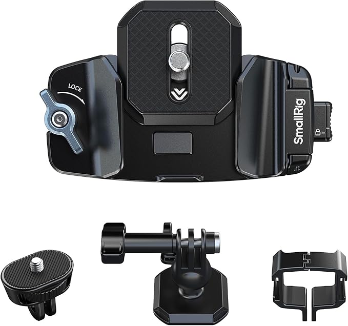 SMALLRIG Universal Three-in-One Camera Clip Kit, Quick Release System, Backpack Clamp for Mirrorless/DSLR, for Action Cameras, for DJI Pocket 3, Backpack Strap Clip Kit for Arca-Swiss - 5655