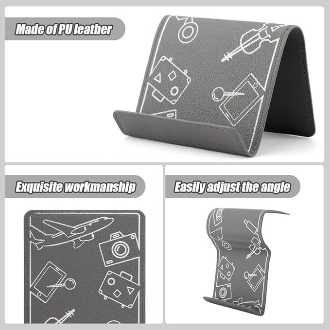 Airplane Phone Holder Flexible Flight Cell Phone Holder and Flexible Tablet Stand Airplane Travel Essential Accessories for Most Smartphones, Tablets(Color:Grey)