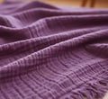 KyraHome 100% Organic Cotton 50"x60" Muslin Throw Blankets for Adults, Couch Picnic, Travel, Plant Dyed, Lightweight Gauze Soft Summer Blankets, All Season, Purple/Lavender