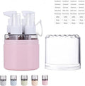 CLOUDEMO Mini Shampoo Dispenser Portable Travel Bottle Set, 2-in-1, 3-in-1, 4-in-1 Mini Dispenser Portable Travel Set, Leak Proof Refillable Travel Containers with Labels (Pink,4 in 1)