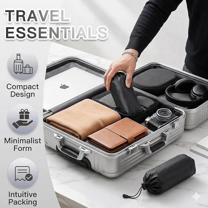 Portable Airplane Footrest Hammock for Travel – Adjustable Foot Rest for Plane Seat, Lightweight Leg Support for Flights, Train, Office & Car, Travel Accessory for Men and Women