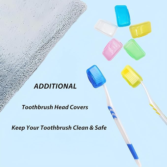 Toothbrush Travel Case, Travel Toothbrush Holder with Toothbrush Head Cover Cap for Travel, Business Trip, School, Camping, Home (Clear)