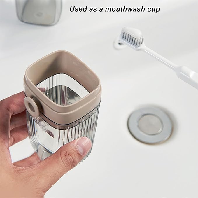 Toothbrush Travel Case Portable Clear Grey Toothbrush Holders with Cover, Leakproof Toothbrush & Toothpaste Holder for Traveling School Camping Business Trip Bathroom