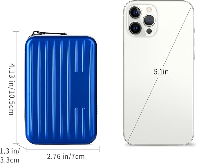 Credit Cards Holder for Women RFID Blocking Aluminum Zipper Wallet Business Card Case Metal ID Case for Men