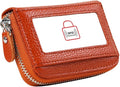 Women's RFID Blocking 12 Slots Credit Card Holder Leather Accordion Wallet