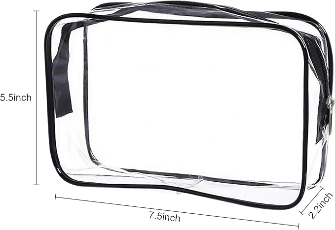 Cosywell Clear Toiletry Bag Quart Size Bag Travel Makeup Cosmetic Bag PVC Toiletries Cosmetic Pouch for Women Men 3PCS (S)