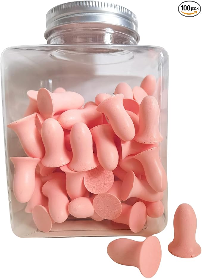 Fan Wu Soft Foam Earplugs 50 Pairs – 32dB Noise Reduction for Sleeping, Travel & Work | Small Size for Kids & Women & Petite Adults | Reusable Comfort Fit | Pink