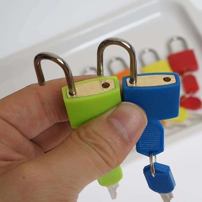 2 Pack TSA Approved Luggage Locks - Suitcase Padlocks with Keys, Travel Baggage Locks for School Gym Lockers, Laptop Bags & Outdoor Gear (Dark Blue + Green)