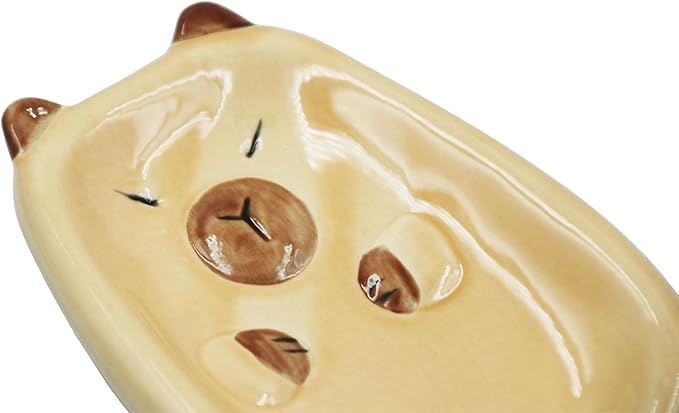 Ceramic Soap Dish, Capybara Shape Soap Holder, Sponge Holder, for Shower,Bathroom,Kitchen Sink Organizer