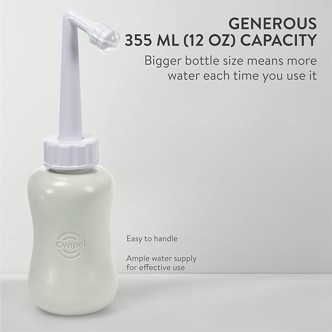 Cynpel Peri Bottle - Portable Bidet Kit - Travel Perineal Wash Handheld Squeeze Bottles - Postpartum and Labour Essentials for Women - Post Birth Spray Care After Childbirth - Gray