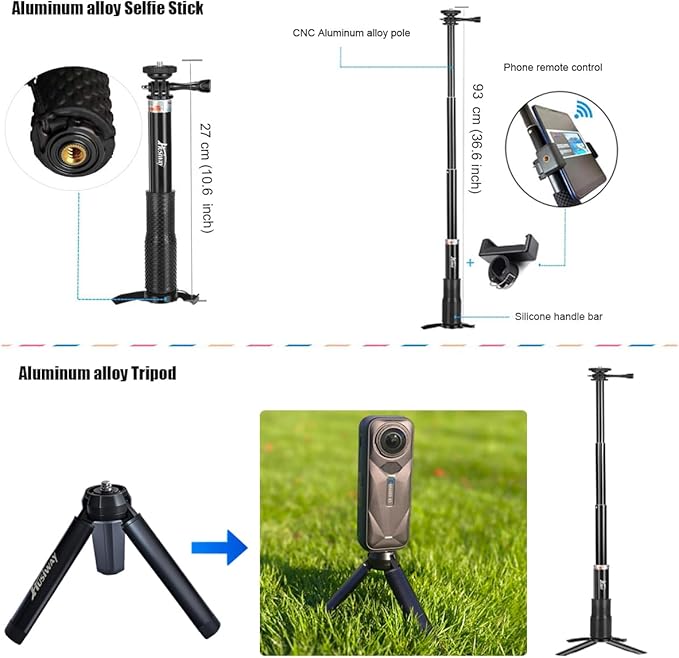 Accessories Kit for Insta360 X5 / X4 Camera Mount Bundle with Magnetic Mount Carrying Case, Selfie Stick, Tripod, Chest Strap,Bike Clamp,Screen Protector Non-Slip Mounts for Insta 360 X5 / X4 60I