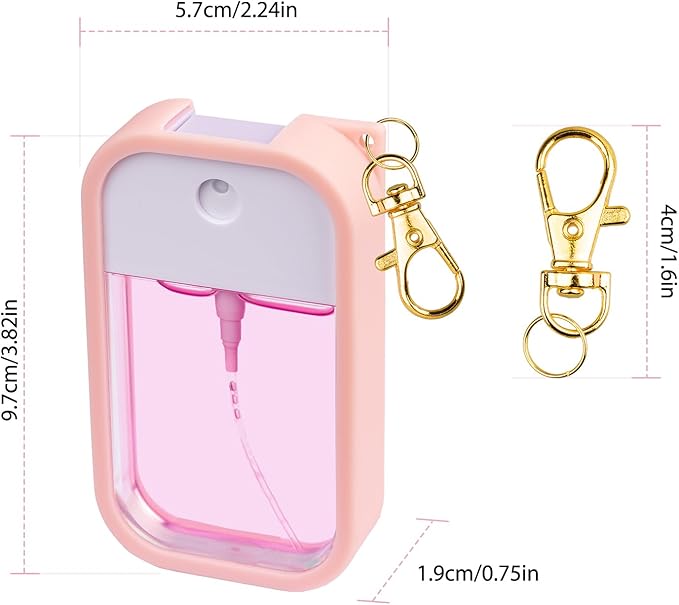 Silicone Case Compatible with Touchland Hand Sanitizer Spray, Protective Case with Keychain for Power Mist and Glow Mist 1 fl oz, Hand Sanitizer Spray Accessory (Colourful 1, 3 Pack)