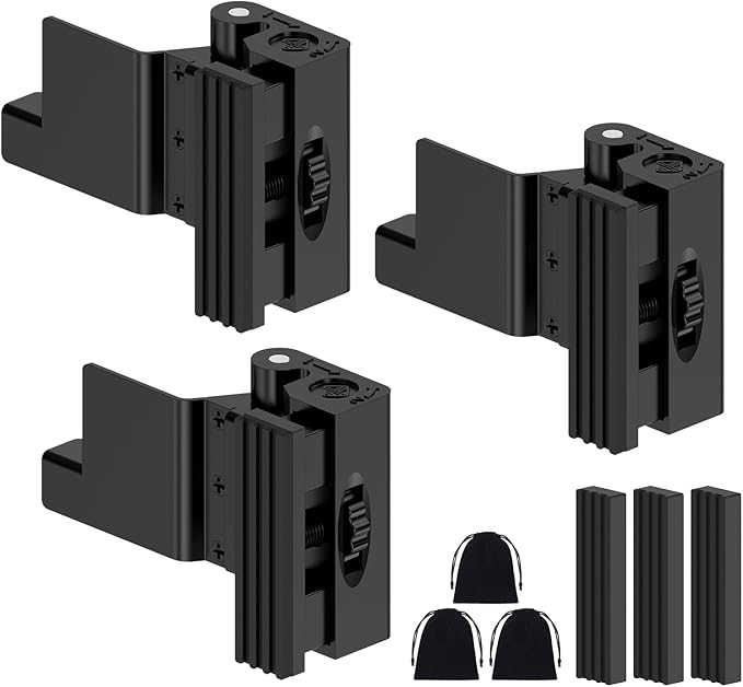 Upgraded Portable Security Door Reinforcement Lock - No Drilling Flip Lock Latch Prevents Unauthorized Entry Fits Inward-Opening Doors, Apartment, Hotel, Travel (Black-3 Pcs)
