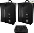 Reusable TPU Travel Vacuum Compression Bags - Waterproof Space Saver Bags for Luggage, Suitcase, Backpack, Storage Organizer (No Pump Required, 2 Pack, Black)