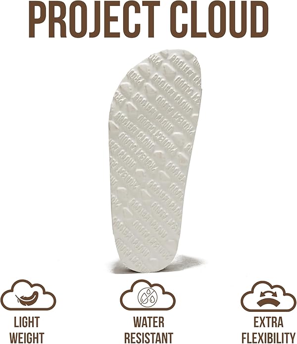 Project Cloud 100% Genuine Leather Flat Sandals For Women 2026 Cork Footbed Womens Sandals with Memory Foam and arch support Vacation Essentials Slides for Women Footwear (Venita)