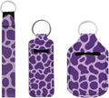 Suobstales 3Pcs Travel Bottles Keychain Holder Set,Travel Bottle Sleeves+Neoprene Chapstick Holders+Lanyard Keychain