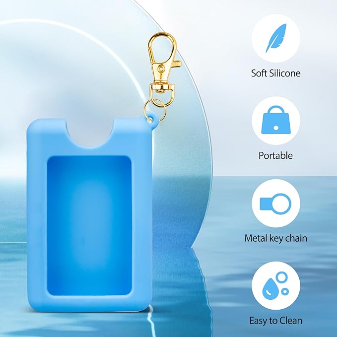 Silicone Case Compatible with Noshinku Pocket Hand Sanitizer, Protective Case with Keychain for Travel Size