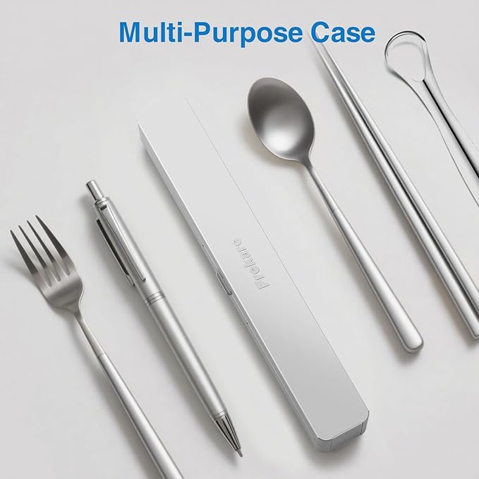Frekare Toothbrush Travel Case Aluminum, Manual Tooth Brush Holder for Traveling, Portable Toothbrush Container for Bathroom, Camping, Business Trip, School (Silver)