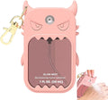 Hand Sanitizer Case Compatible with Touchland 1 Fl Oz, Cute Monster Silicone Spray Holder with Keychain for Bags, Pink