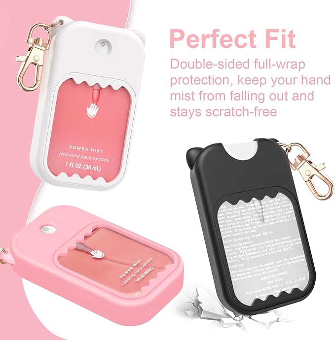 Hand Sanitizer Spray Case for Touchland Silicone Touchland Case Keychain Cute Hand Sanitizer Holder Keychain Compatible with Touch land Power Mist Gentle/Glow Mist