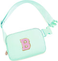 Uygafly Belt Bag Fanny Pack Crossbody Bags with Initials Letter Patch Cute Stuff Birthday Gifts for Teenager Girls Trendy Stuff for Teens | Light Green,B
