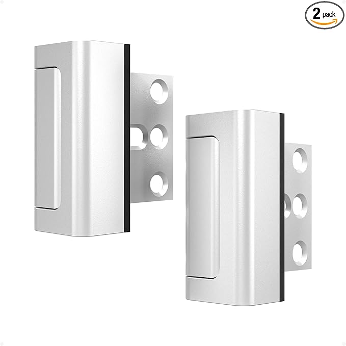 Greatalent 2Pack Home Security Door Reinforcement Lock Childproof, Door Locks for Kids Safety, Door Lock Latch Stopper for Front Door Inside Top of Door, Aluminum Construction Finish