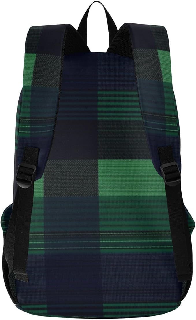 Anti Theft Backpack Laptop Bag Laptop Bag 15.6 Inch for Women & Men Outing Work Family TravelBuffalo Plaid Check Navy Blue Green