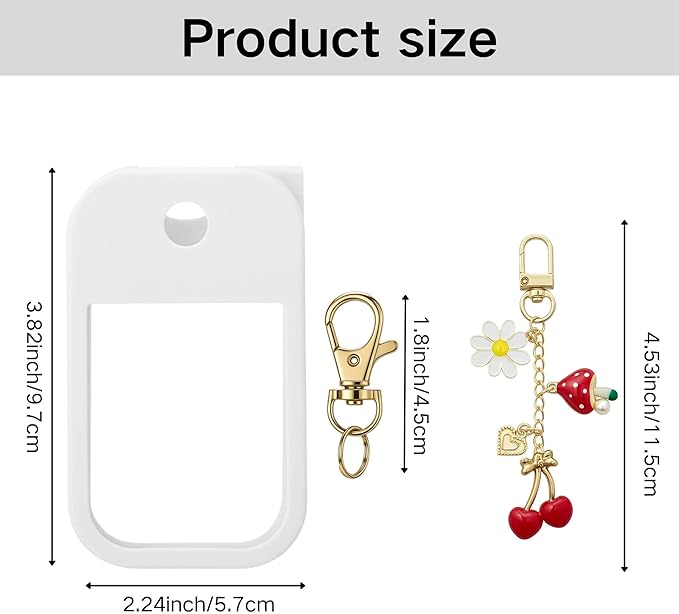 Hand Sanitizer Spray Case with Keychain, Durable Silicone Holder Compatible with Touchland Power Mist & Glow Mist (1 fl oz)