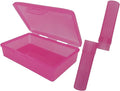 American Comb Pink Toothbrush Covers & Soap Box Set - Matching colors - Tooth Brush Cover Cap, Soap Dish Travel, Soap Dish Holder Travel - Plastic portable set with cover