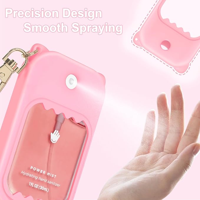 Hand Sanitizer Spray Case for Touchland Silicone Touchland Case Keychain Cute Hand Sanitizer Holder Keychain Compatible with Touch land Power Mist Gentle/Glow Mist