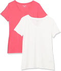 Amazon Essentials Women's Regular-Fit Short-Sleeve T-Shirt (Crewneck and V-Neck Options), Multipacks