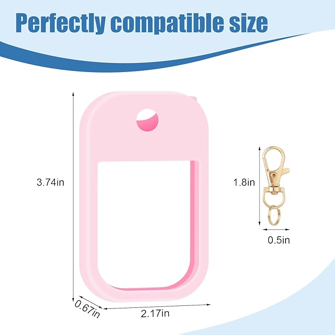 Hand Sanitizer Spray Case Compatible with Touchland, Silicone Hand Sanitizer Case Holder with Keychain for Power Mist and Glow Mist 1 fl oz,((Pink+light Orange+Red)