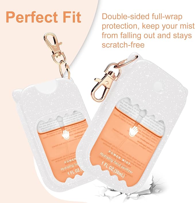 Hand Sanitizer Spray Case for Touchland Silicone Touchland Case Keychain Cute Hand Sanitizer Holder Keychain Compatible with Touch land Power Mist Gentle/Glow Mist