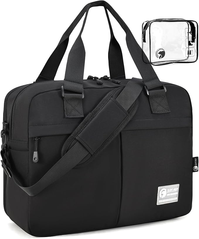 40x30x15cm Personal Item Travel Bag 16x12x6 Under-seat Carry on Bags for Airplanes 20L Expandable 30L Lightweight Duffle Bag Weekender Bags with Wet Pocket for Gym Overnight Hospital Black
