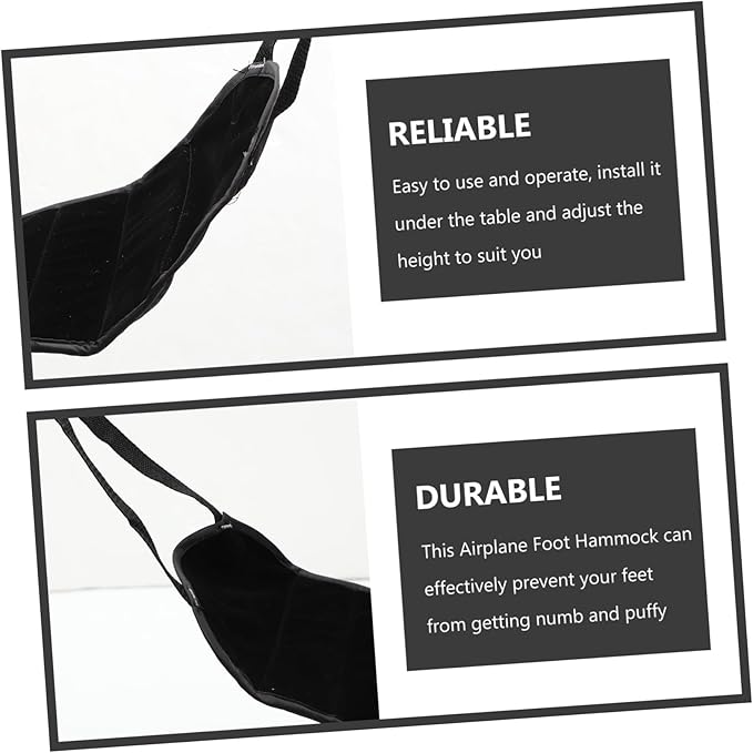 Adjustable Airplane Foot Hammock Travel Footrest for Desk Oxford Cloth Cotton