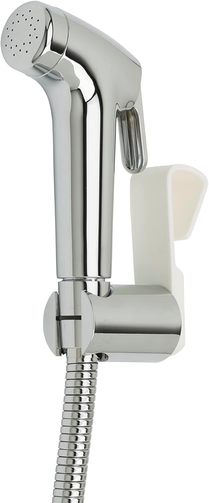 Brondell PS-91C PureSpa Essential Handheld Bidet Sprayer for Toilets, Includes Spiral Metal Hose and Holster, Ambient Temperature, Polished Chrome