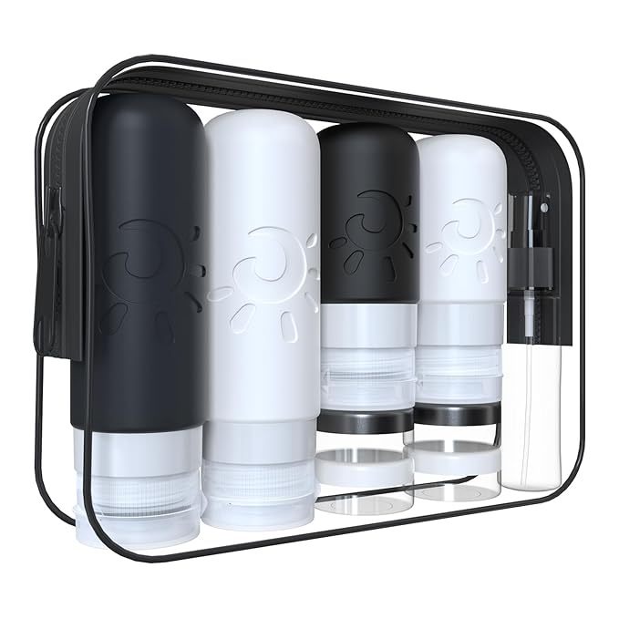 Zafit 18 Pack travel Bottles for Toiletries, TSA Approved Silicone Travel Containers Leak Proof Refillable Travel Accessories for Shampoo Conditioner Lotion Body Wash(Multicolored G)