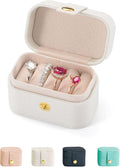 Travel Jewelry Ring Case,Small Jewelry Ring Box,Ring Holder,Mini Jewelry Case Portable Storage Case, for Women Girls, for Travel,Business,Wedding,Bridesmaid Gift (White)