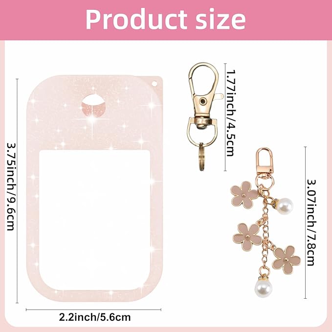 Silicone Case Compatible with Touchland Hand Sanitizer Spray Mist 1 oz with Flower keychain