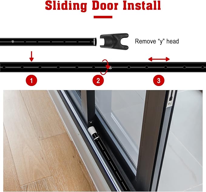 SECURITYMAN 3-in-1 Door Security Bar, Security Door Stoppers & Door Barricade – Heavy Duty Adjustable Iron Security Lock Bar for Home Defense, Apartment & Travel Safety (2 Pack - Black)