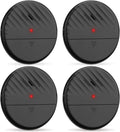 WSDCAM Ultra-Slim Glass Break Detector - 125dB Alarm, Vibration Sensor for Home Security - 4 Pack - Black